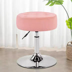 Furniliving Tabouret de Maquillage Pivotant Réglable Tufté Mid-Century, Velours, Grand Pouf Rond de Coiffeuse pour Chambre à Coucher/Salon