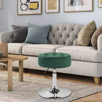 Furniliving Tabouret de Maquillage Pivotant Réglable Tufté Mid-Century, Velours, Grand Pouf Rond de Coiffeuse pour Chambre à Coucher/Salon