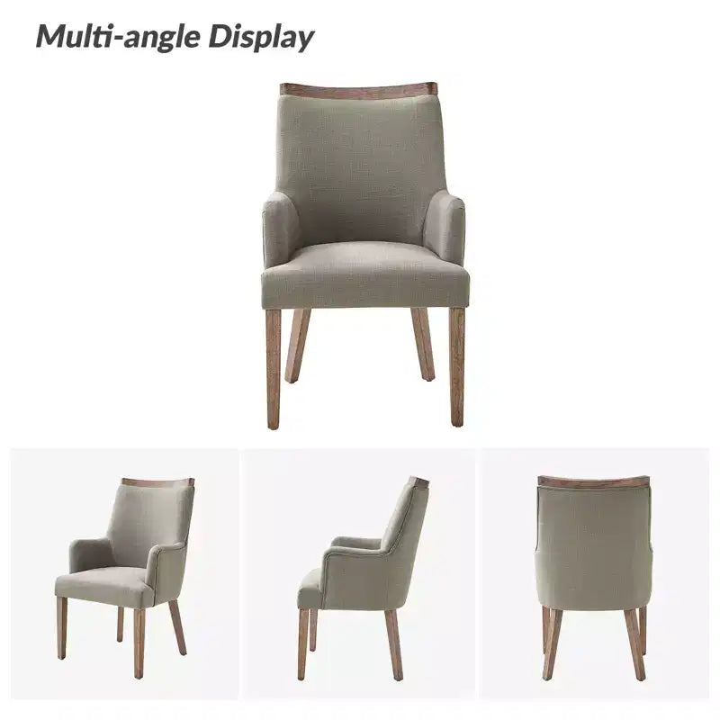 Chaise de salle à manger Dan Farmhouse avec variation naturelle en bois massif, ensemble de 3 | HULALA HOME