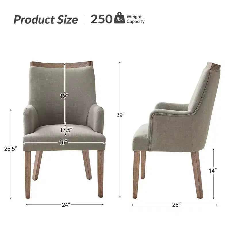 Chaise de salle à manger Dan Farmhouse avec variation naturelle en bois massif, ensemble de 3 | HULALA HOME