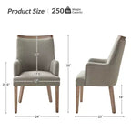 Chaise de salle à manger Dan Farmhouse avec variation naturelle en bois massif, ensemble de 3 | HULALA HOME