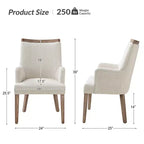 Chaise de salle à manger Dan Farmhouse avec variation naturelle en bois massif, ensemble de 3 | HULALA HOME
