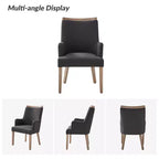 Chaise de salle à manger Dan Farmhouse avec variation naturelle en bois massif, ensemble de 3 | HULALA HOME