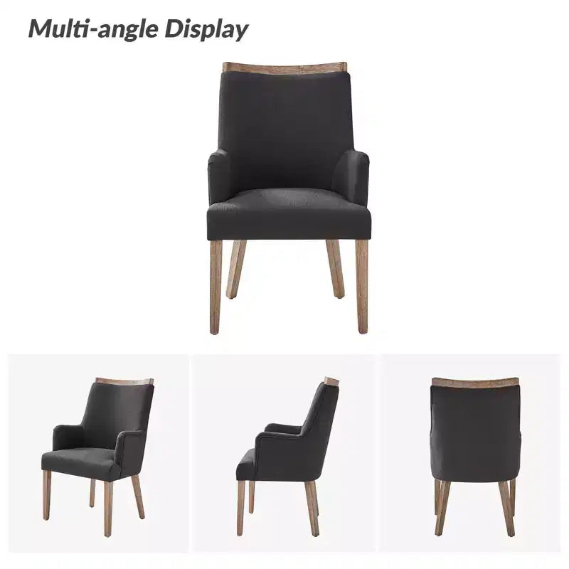 Chaise de salle à manger Dan Farmhouse avec variation naturelle en bois massif, ensemble de 3 | HULALA HOME