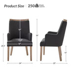 Chaise de salle à manger Dan Farmhouse avec variation naturelle en bois massif, ensemble de 3 | HULALA HOME