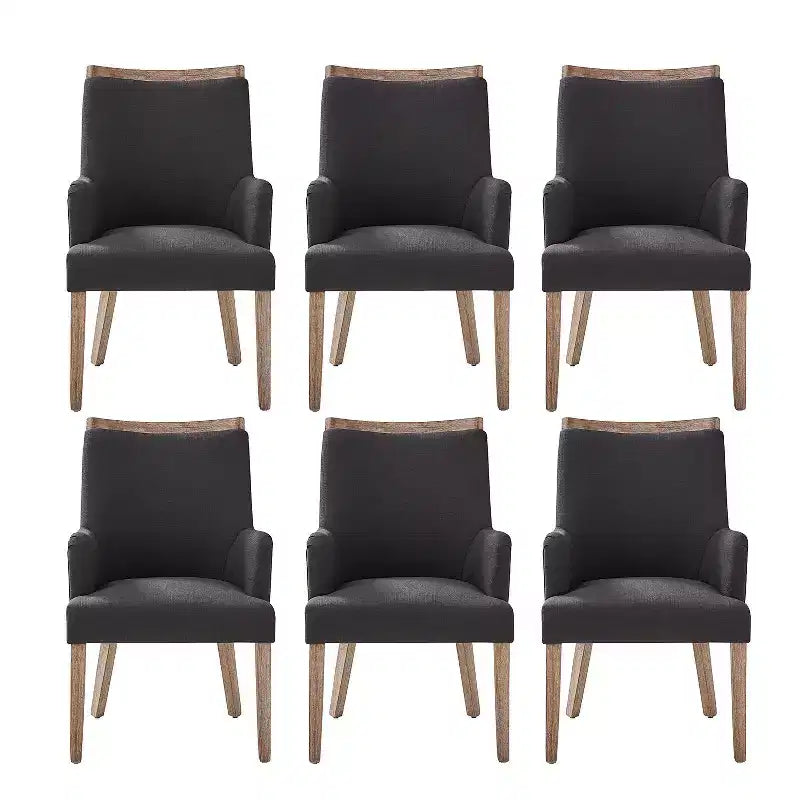 Chaise de salle à manger Dan Farmhouse avec variation naturelle en bois massif, ensemble de 3 | HULALA HOME