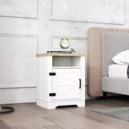 Table de chevet en bois de style campagnard Alametos de GDFStudio avec porte de grange