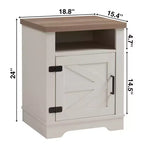 Table de chevet en bois de style campagnard Alametos de GDFStudio avec porte de grange