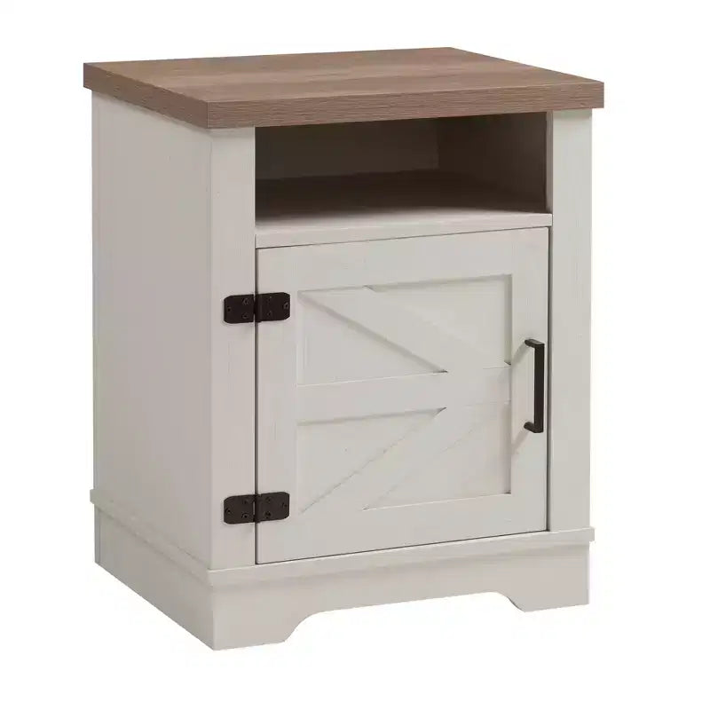 Table de chevet en bois de style campagnard Alametos de GDFStudio avec porte de grange