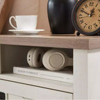 Table de chevet en bois de style campagnard Alametos de GDFStudio avec porte de grange