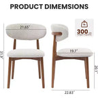 2 Chaises de Salle à Manger en Bois, Chaises de Cuisine Rembourrées en Tissu Moderne, Chaise de Dîner de Ferme pour Cuisine