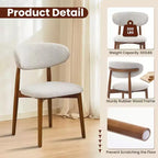 2 Chaises de Salle à Manger en Bois, Chaises de Cuisine Rembourrées en Tissu Moderne, Chaise de Dîner de Ferme pour Cuisine