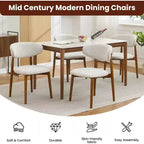 2 Chaises de Salle à Manger en Bois, Chaises de Cuisine Rembourrées en Tissu Moderne, Chaise de Dîner de Ferme pour Cuisine