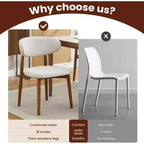 2 Chaises de Salle à Manger en Bois, Chaises de Cuisine Rembourrées en Tissu Moderne, Chaise de Dîner de Ferme pour Cuisine