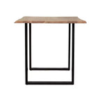 Table de salle à manger Okak 55 pouces avec pieds en boucle métallique, table de cuisine avec plateau en bois, table à manger pour salon, salle à manger, naturel+noir
