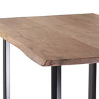 Table de salle à manger Okak 55 pouces avec pieds en boucle métallique, table de cuisine avec plateau en bois, table à manger pour salon, salle à manger, naturel+noir
