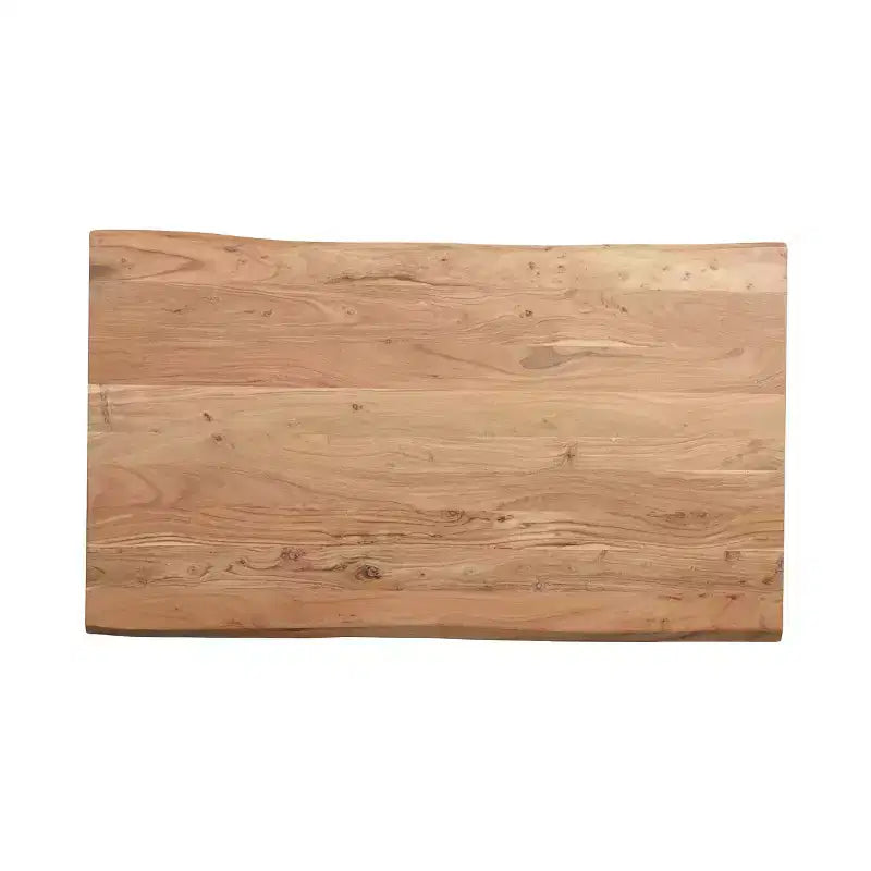 Table de salle à manger Okak 55 pouces avec pieds en boucle métallique, table de cuisine avec plateau en bois, table à manger pour salon, salle à manger, naturel+noir