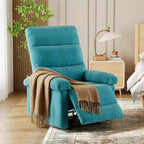 Fauteuil inclinable manuel pour adultes, fauteuil simple réglable en tissu avec pochette latérale et dossier ergonomique, idéal pour le salon, la chambre ou la chambre d'enfant.