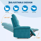 Fauteuil inclinable manuel pour adultes, fauteuil simple réglable en tissu avec pochette latérale et dossier ergonomique, idéal pour le salon, la chambre ou la chambre d'enfant.