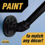 Porte-vêtements mural Pipe Decor de 24 po avec étagère en bois, Trail Brown