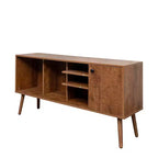 Meuble TV CLIHOME avec 1 compartiment de rangement et 3 étagères, meuble de rangement pour salon ou entrée