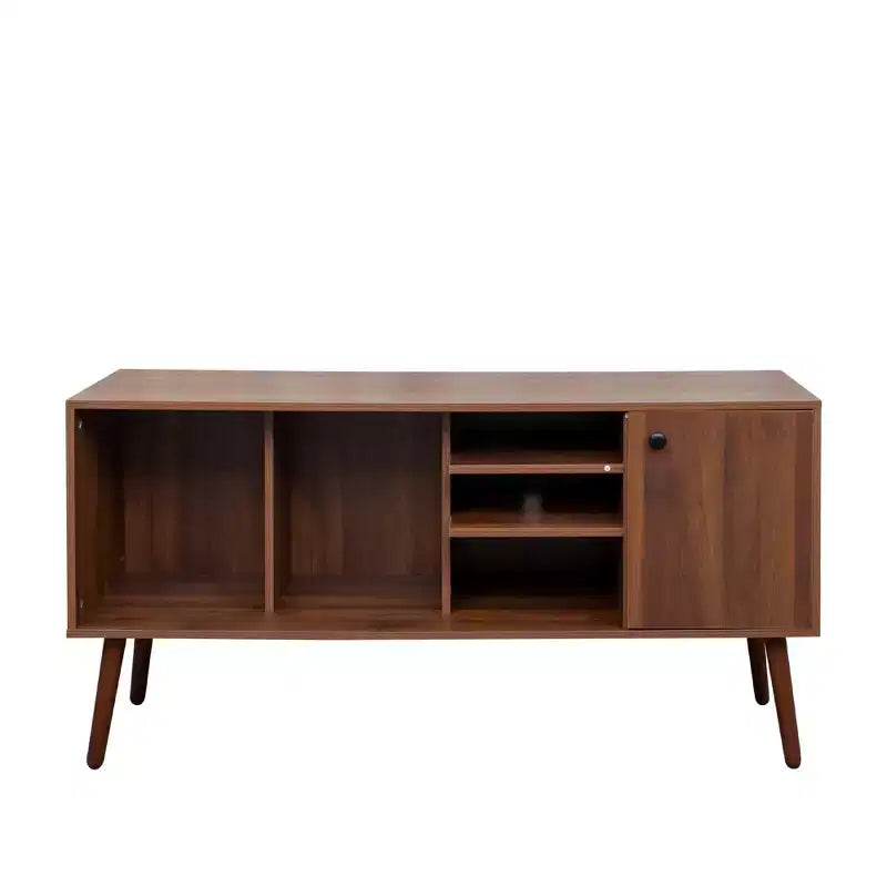 Meuble TV CLIHOME avec 1 compartiment de rangement et 3 étagères, meuble de rangement pour salon ou entrée