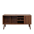 Meuble TV CLIHOME avec 1 compartiment de rangement et 3 étagères, meuble de rangement pour salon ou entrée