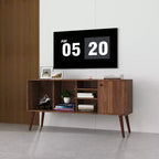 Meuble TV CLIHOME avec 1 compartiment de rangement et 3 étagères, meuble de rangement pour salon ou entrée