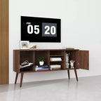 Meuble TV CLIHOME avec 1 compartiment de rangement et 3 étagères, meuble de rangement pour salon ou entrée