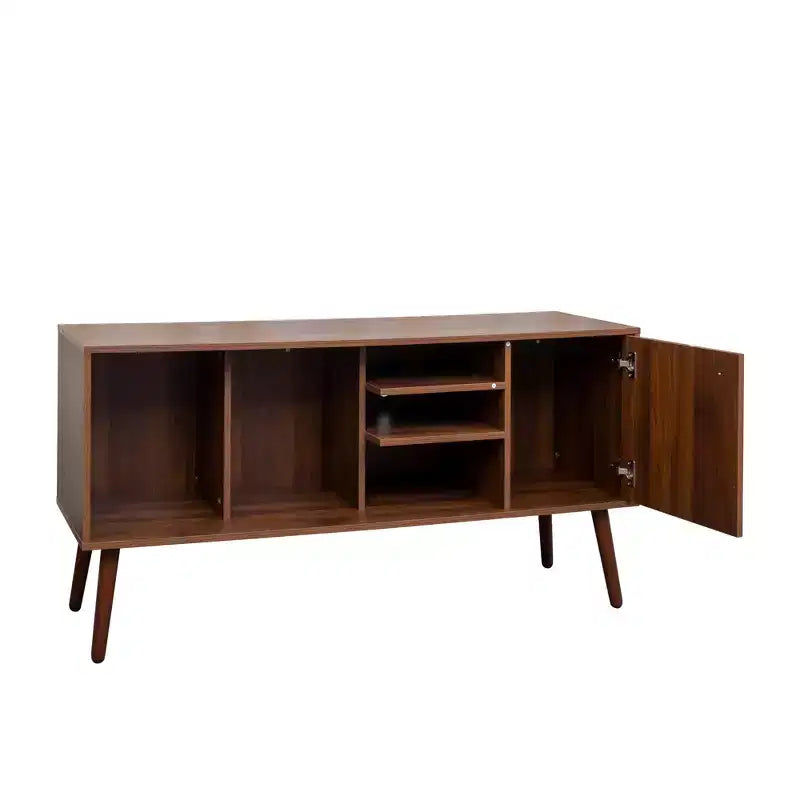 Meuble TV CLIHOME avec 1 compartiment de rangement et 3 étagères, meuble de rangement pour salon ou entrée