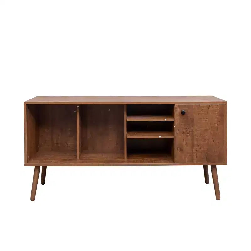 Meuble TV CLIHOME avec 1 compartiment de rangement et 3 étagères, meuble de rangement pour salon ou entrée