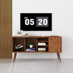 Meuble TV CLIHOME avec 1 compartiment de rangement et 3 étagères, meuble de rangement pour salon ou entrée