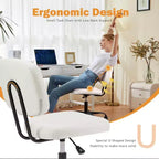 MAYEERTY Chaise de Bureau sans Accoudoirs en Cuir PU Pivotante à 360° Réglable en Hauteur 17.71-21.45