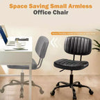 MAYEERTY Chaise de Bureau sans Accoudoirs en Cuir PU Pivotante à 360° Réglable en Hauteur 17.71-21.45