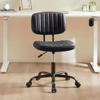 MAYEERTY Chaise de Bureau sans Accoudoirs en Cuir PU Pivotante à 360° Réglable en Hauteur 17.71-21.45