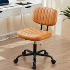 MAYEERTY Chaise de Bureau sans Accoudoirs en Cuir PU Pivotante à 360° Réglable en Hauteur 17.71-21.45