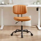 MAYEERTY Chaise de Bureau sans Accoudoirs en Cuir PU Pivotante à 360° Réglable en Hauteur 17.71-21.45