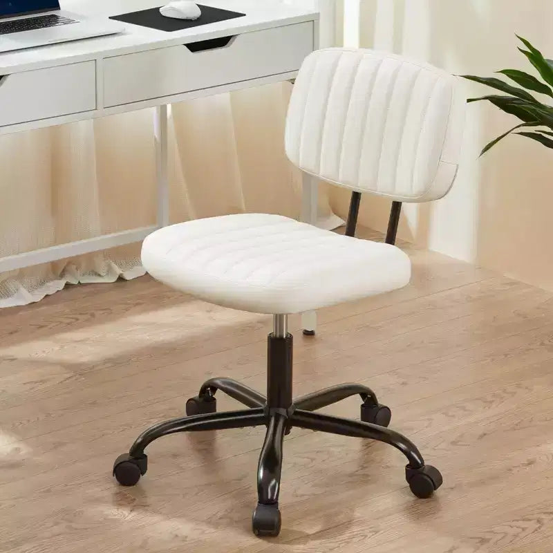 MAYEERTY Chaise de Bureau sans Accoudoirs en Cuir PU Pivotante à 360° Réglable en Hauteur 17.71-21.45