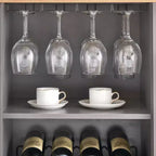 Meuble de bar à vin COZONY avec lumières LED, meuble à liqueurs moderne avec support en verre et porte-bouteilles, buffet de rangement pour café pour salle à manger