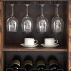 Meuble de bar à vin COZONY avec lumières LED, meuble à liqueurs moderne avec support en verre et porte-bouteilles, buffet de rangement pour café pour salle à manger