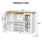 Meuble de bar à vin COZONY avec lumières LED, meuble à liqueurs moderne avec support en verre et porte-bouteilles, buffet de rangement pour café pour salle à manger