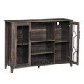 COZONY Wine Bar Cabinet with LED Lights, Modern Liquor Cabinet with Glass & Bottle Rack, Coffee Bar Sideboard Buffet Storage for Dining Room