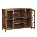 Meuble de bar à vin COZONY avec lumières LED, meuble à liqueurs moderne avec support en verre et porte-bouteilles, buffet de rangement pour café pour salle à manger