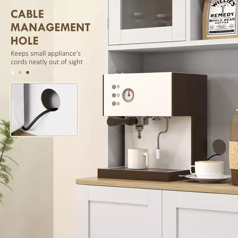 Meuble de cuisine haut de 66,5 po avec étagères réglables pour salle à manger, meuble de cuisine, meuble à micro-ondes