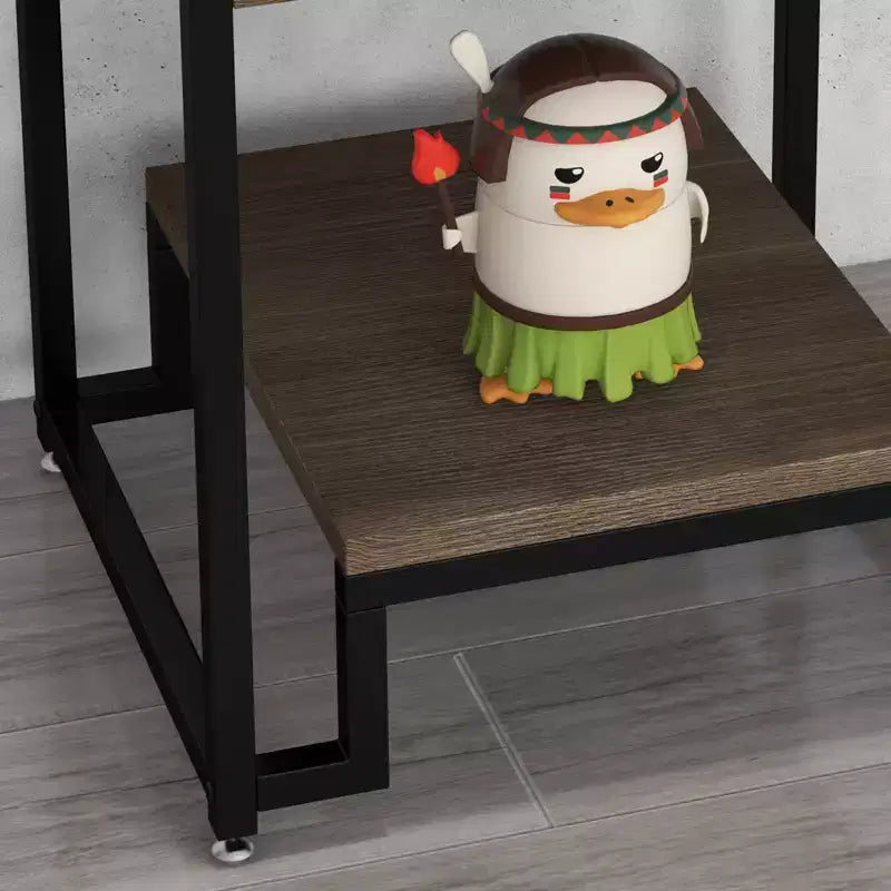 Table de chevet COZONY avec plateau en verre trempé, tiroir en bois, pieds réglables, table d'appoint pour chambre à coucher et salon