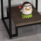 Table de chevet COZONY avec plateau en verre trempé, tiroir en bois, pieds réglables, table d'appoint pour chambre à coucher et salon
