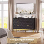 Commode de chambre à coucher, commode en bois à 7 tiroirs avec tiroirs profonds et plateau large, commodes de rangement modernes et coffres à tiroirs pour couloir, entrée