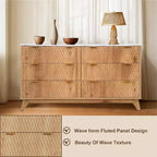 Tiroirs de rangement, commode six tiroirs de 137 cm, coiffeuse de chambre à coucher avec plateau en imitation marbre pour chambre à coucher, salon, entrée