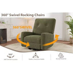 Fauteuil inclinable GustoWave, Fauteuil à bascule pivotant à 360° pour adultes avec dossier et repose-pieds réglables, Fauteuil confortable en velours côtelé, Rose