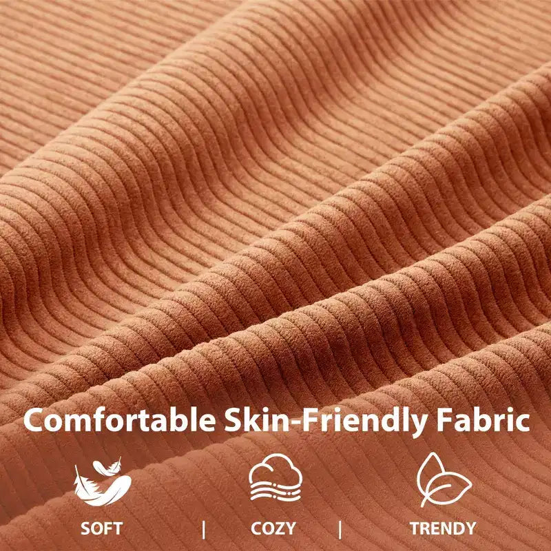 Fauteuil inclinable GustoWave, Fauteuil à bascule pivotant à 360° pour adultes avec dossier et repose-pieds réglables, Fauteuil confortable en velours côtelé, Rose